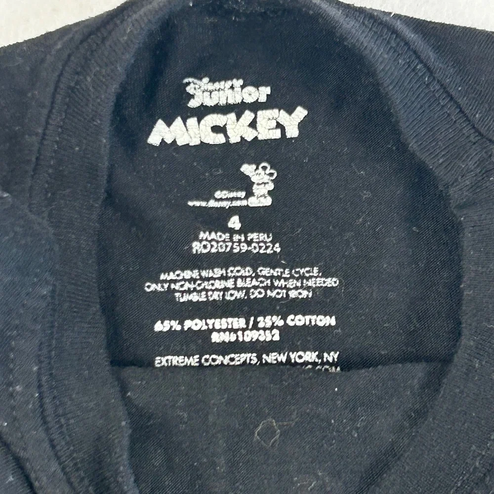 Disney Junior Mickey Mouse Black Sleeveless T-Shirt Kids Size 4‎